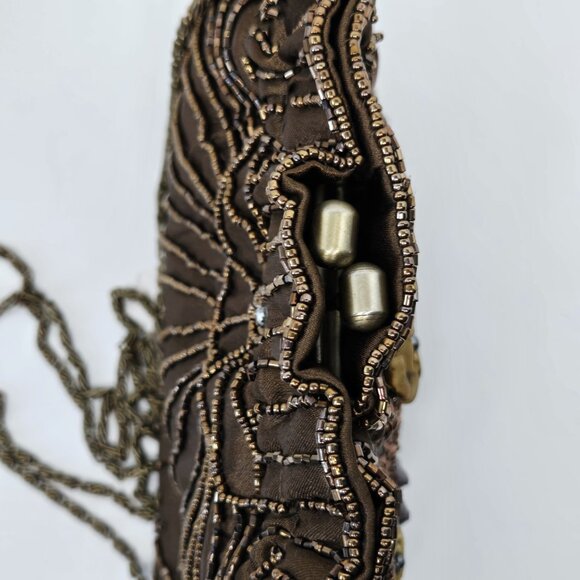 🥂 Di Firenze Victorian Style Beaded Evening Bag With Chain Strap - Picture 9 of 11